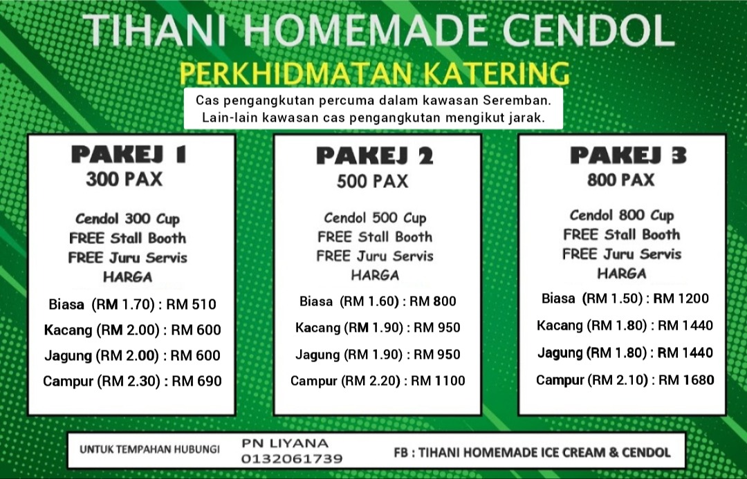 harga katering cendol seremban