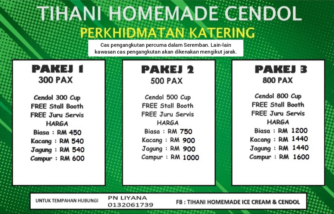 harga katering cendol seremban